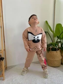 ERKEK ÇOCUK TAZMANYA MODELLİ 3 İPLİK ŞARDONLU KALIN KIŞLIK EŞOFMAN TAKIMI - 2