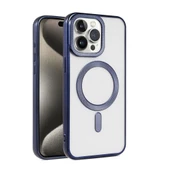 Apple iPhone 15 Pro Max Kılıf Pütür Dizayn Magsafe Şeffaf KRNS Case - 1