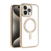 Apple iPhone 15 Pro Max Kılıf Pütür Dizayn Magsafe Şeffaf KRNS Case - 8