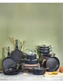 Kahramanlar Helegra 18 Parça Döküm Granit Tava ve Tencere Çeyiz Seti - 1