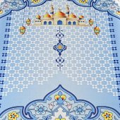 Çocuk Seccadesi Nebevi - Mavi 82×45 cm 110 gr - Tesbih Hediyeli - 3