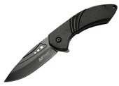 4212 Siyah Kamp Çakı 20cm- Yarı Otomatik, Kemerlikli, Oluklu - 1