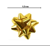 Metalize Altın 4,5cm Yıldız-fiyonk Yapışkanlı Hediye Paket Süsü (20 ADET) thumbnail 1