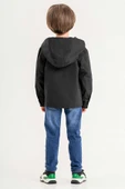 Kapüşonlu Fermuarlı Çift Cepli Astarlı Erkek Çocuk Yağmurluk thumbnail 4