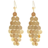 BZ Altın Kaplama Sallantılı Küçük Reşatlı Küpe UNK-511 - 1