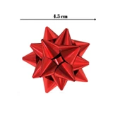 Metalize Kırmızı 4,5cm Yıldız-fiyonk Yapışkanlı Hediye Paket Süsü (20 ADET) thumbnail 1