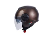 Sway 737 Şeffaf Vizörlü Güneş Gözlüklü Yarım Motosiklet Scooter Kaskı L Beden Gloss Brown - 1