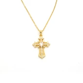 Çelik Kolye - Haç Kolye Altın Kaplama KLY-623 thumbnail 1