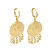 BZ Altın Kaplama Çeyrek Altın Görünümlü Ucu Toplu Bayan Küpe - 1