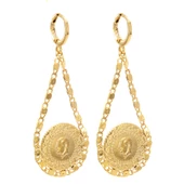 BZ Altın Kaplama Çeyrekli Arpa Model Küpe - 1