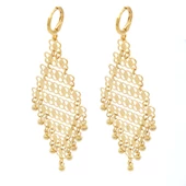 BZ Altın Kaplama Sallantılı Kadın Küpe UNK-503 - 1