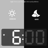 Monozone  Masa Saati Derece Alarm Takvim Pil(Dahil Değildir)+Şarjlı Led Işıklı Dijital - 7