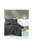 COTTON BOX 1825-CB ELEGANT STRIPE CK SATEN NEVRESIM TAKIMI ANTRASIT - 1