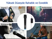 Monozone V-102 Vhf Kablosuz Mikrofon Profosyonel Cami Okul Otobüs Sunum Düğün Alıcılı El Mikrofonu Karaoke Digital Ekran - 7