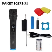 Monozone V-102 Vhf Kablosuz Mikrofon Profosyonel Cami Okul Otobüs Sunum Düğün Alıcılı El Mikrofonu Karaoke Digital Ekran - 2