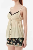 Avokado Desenli Şortlu Pijama Takımı - 4
