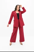 Kadın Büyük Beden Geniş Paça Ceket Pantolon Takım 9008-25 - 10