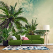 Tropikal Palmiye Ağaç Manzaralı Duvar Kağıdı thumbnail 1