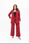 Kadın Büyük Beden Geniş Paça Ceket Pantolon Takım 9008-25 - 1