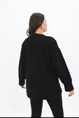 Kadın Büyük Beden Oversize Yırtmaç Detaylı Sweatshirt 1865-25 - 6