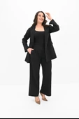 Kadın Büyük Beden Geniş Paça Ceket Pantolon Takım 9008-25 - 3