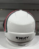Sway 737 Şeffaf Vizörlü Güneş Gözlüklü Yarım Motosiklet Scooter Kaskı 2XL Beden Double With Blue Red - 5
