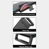 Monozone Bilgisayar Monitör Yükseltici Laptop Sehpası RGB 4 USB Hub Yükseklik Ayarlı Monitör Standı - 4