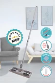Tüm Bezlere Uyumlu Mandallı Cam Silme Mopu, Yer Duvar Fayans Silme Mopu (Yedek Mikrofiber Bez Hediyeli) thumbnail 5