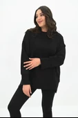 Kadın Büyük Beden Oversize Yırtmaç Detaylı Sweatshirt 1865-25 - 5