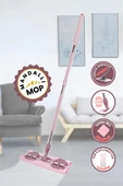 Tüm Bezlere Uyumlu Mandallı Cam Silme Mopu, Yer Duvar Fayans Silme Mopu (Yedek Mikrofiber Bez Hediyeli) thumbnail 1