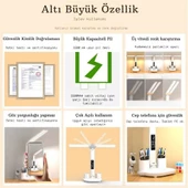Monozone 5in1 Çok Fonksiyonlu Şarjlı Masa Lambası+Saat+Termometre+Takvim+Kalemlik+Telefon Tutucu - 5