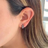 BZ 316L Çelik Çift Renk 5mm Halka Küpe UNK-701 - 2