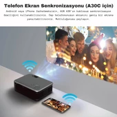 Monozone AUN A30C Bataryalı Mini Taşınabilir Projeksiyon Cihazı Hoparlörlü 1080P Wifi EvKamp Sineması - 6