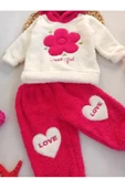 Diamondstar Fuşya Papatya Desen Kışlık Welsoft Lüx Bebek Takımı - 2