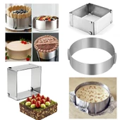 Ayarlanabilir Kare ve Çember Pasta Kek Pandispanya Kalıbı - 1