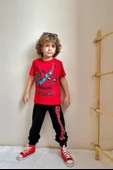 Marvel baskılı spiderman Süpermen  karakterli alt üst erkek çocuk aşofman takım - 1