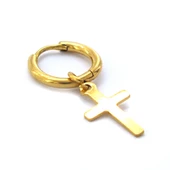 BZ Altın Kaplama Haç Model Sallantılı Halka Küpe UNK-692 - 6