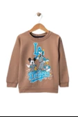 Erkek Çocuk Bisiklet Yaka Karekter Baskılı Sweatshirt - 1