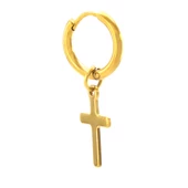 BZ Altın Kaplama Haç Model Sallantılı Halka Küpe UNK-692 - 1
