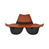 Dedektif Parti Gözlüğü - Kovboy Şerif Parti Gözlüğü 16x6 cm - 1