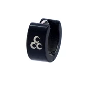 BZ 316L Çelik Siyah Üç Hilal Halka Küpe UNK-724 - 1