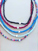 Kırmızı Kum Boncuk Unisex Kolye Kalp Detaylı Zarif Kum Boncuk Kolye thumbnail 2