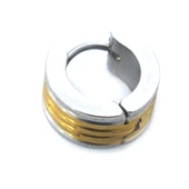 BZ Altın Kaplama Çift Renk Halka Küpe UNK-700 - 4