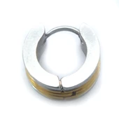 BZ Altın Kaplama Çift Renk Halka Küpe UNK-700 - 5