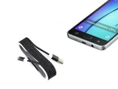 Android Örgü Şeklinde Renkli Çelik Şarj Data Kablosu - Siyah - 1