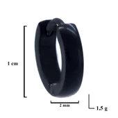 BZ Siyah Düz 2mm Kalınlık Halka Küpe UNK-712 - 3