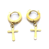 BZ Altın Kaplama Haç Modelli Sallantılı Küpe UNK-659 - 5