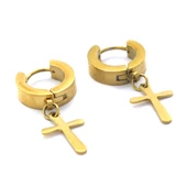 BZ Altın Kaplama Haç Modelli Sallantılı Küpe UNK-659 - 6