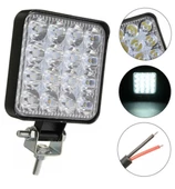 Algaride Beyaz Işık Sis GÜÇLÜ Far Lambası 16 Led Kare 10 30v 48 Watt off road - 1
