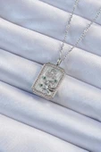 316L Çelik Zincir Gümüş Renk Zirkon Taşlı Aslan Figürlü Tarot Kolye - TJ-BKO9226 - 1